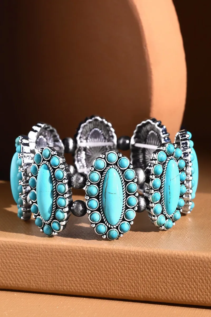Navajo Western Natural Stone Stretch Bracelet