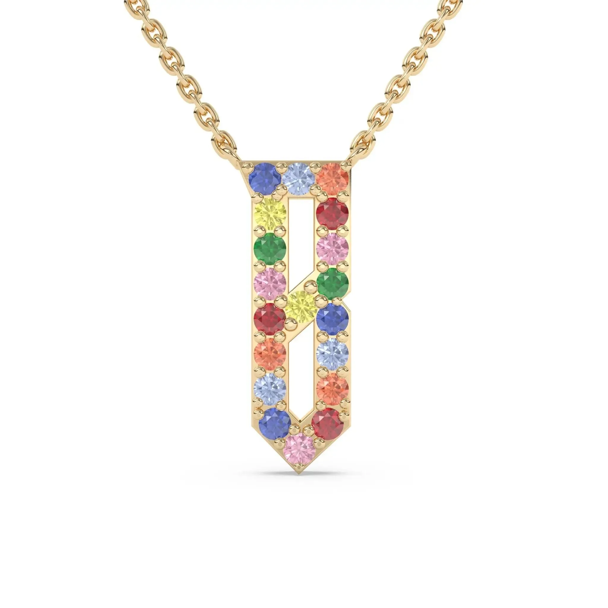 Old English Rainbow Necklace