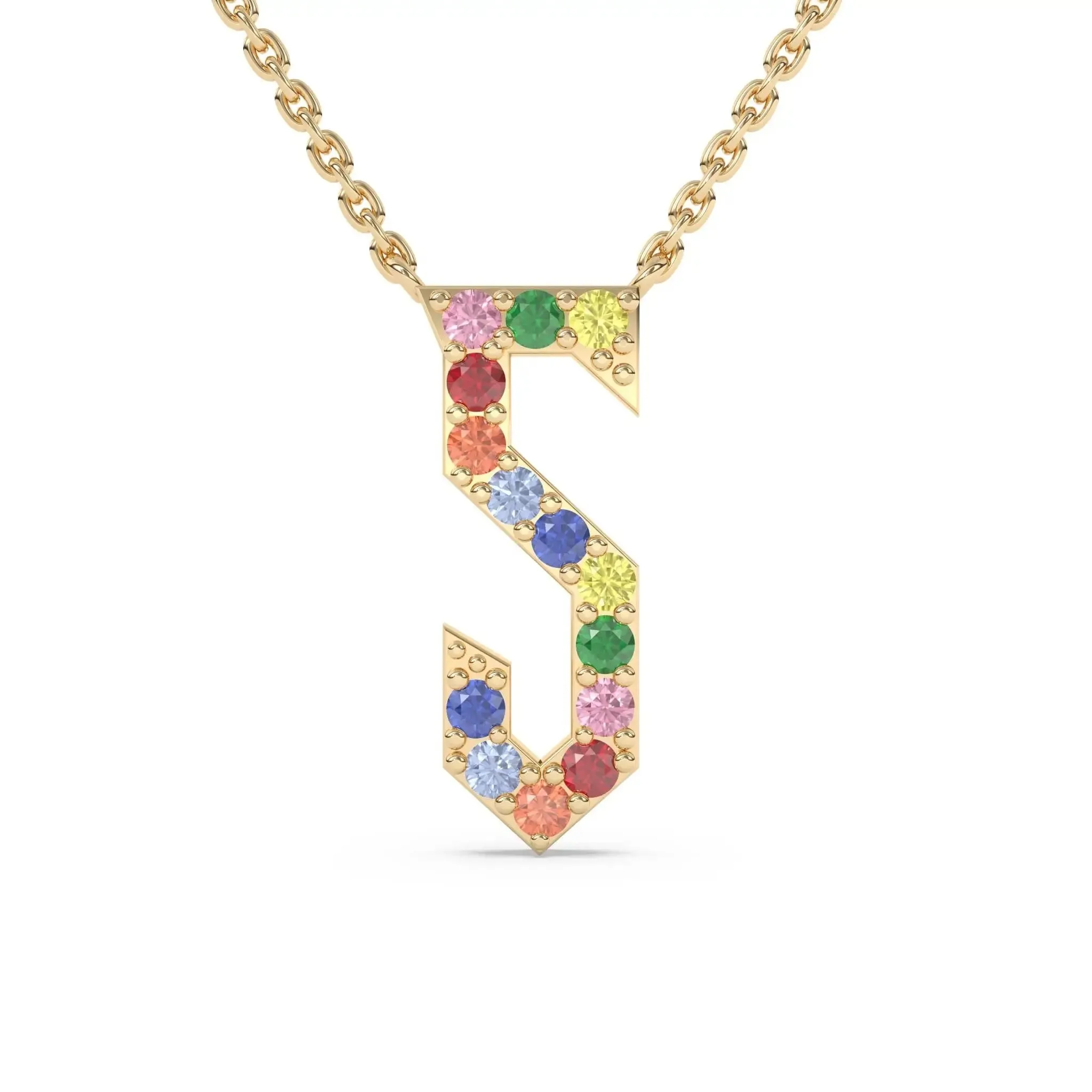 Old English Rainbow Necklace