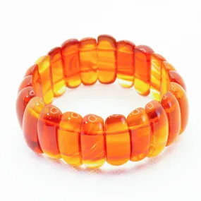 Orange Carnelian Gemstone Bangle Bracelet
