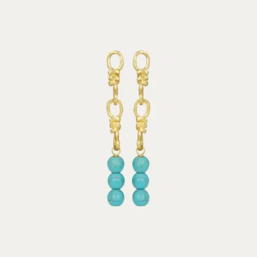 Ottoman Hands Laguna Turquoise Chain Drop Earrings