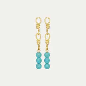 Ottoman Hands Laguna Turquoise Chain Drop Earrings