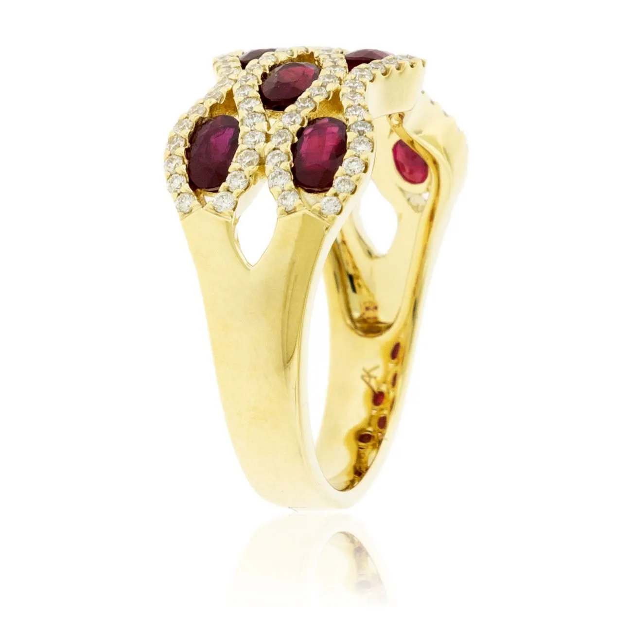Oval Cut Ruby & Diamond Accented Ring