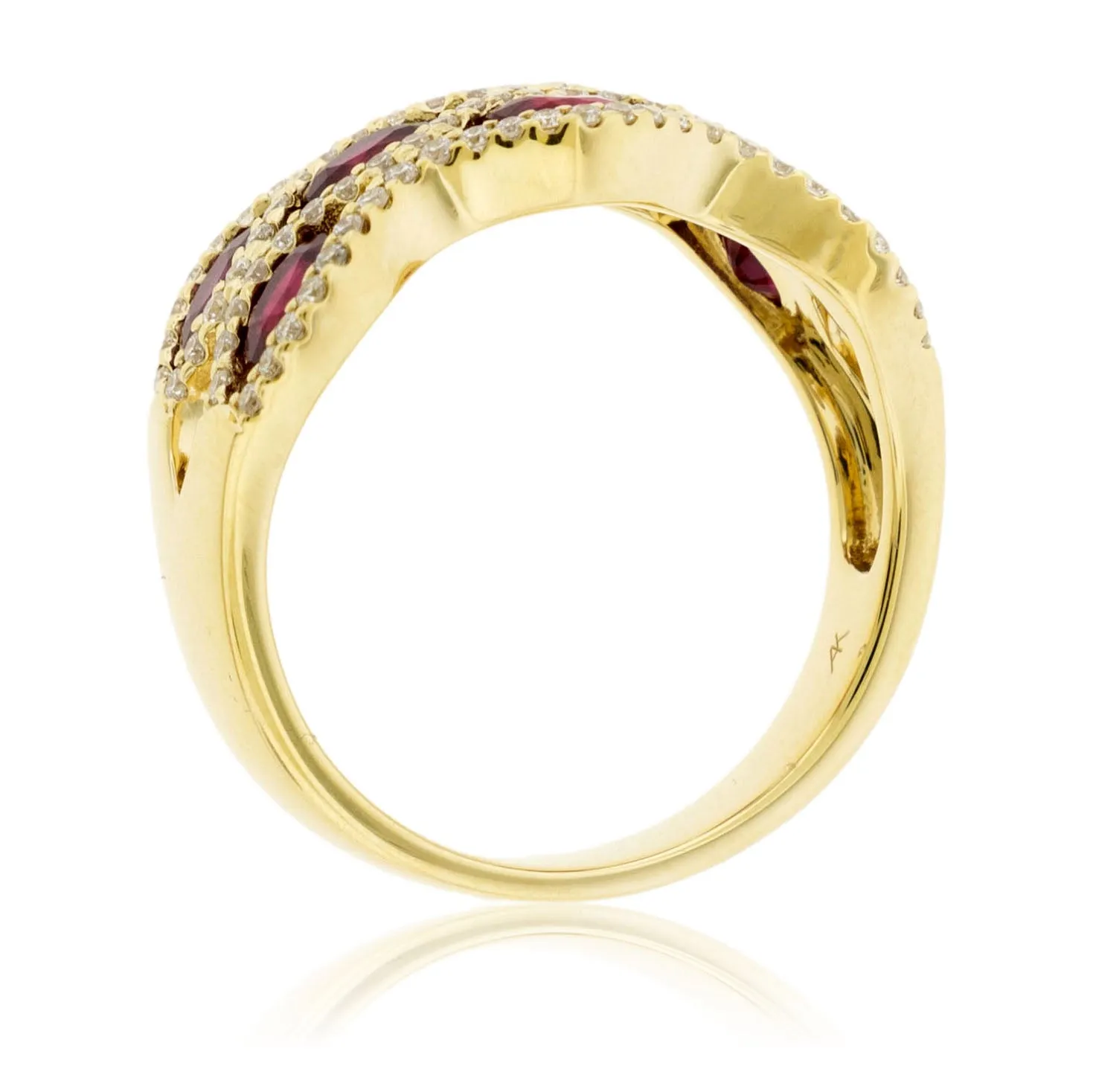 Oval Cut Ruby & Diamond Accented Ring