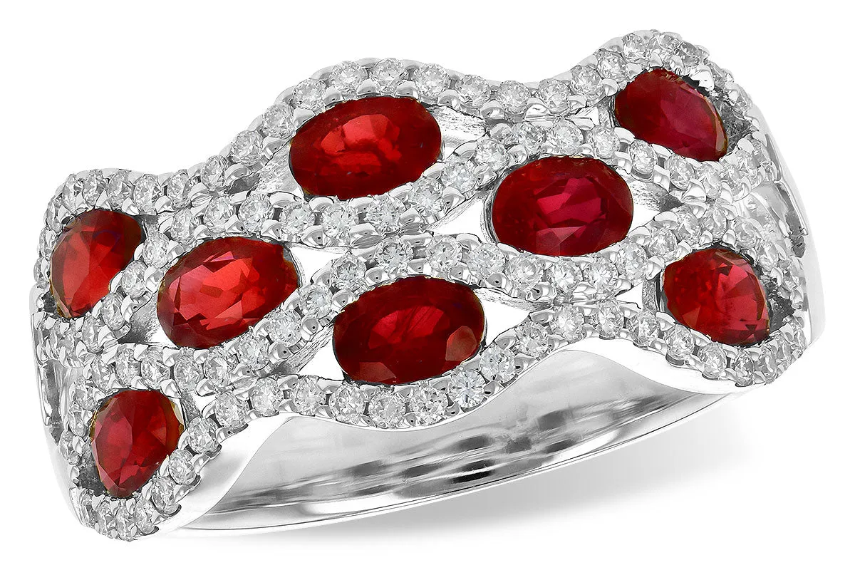 Oval Cut Ruby & Diamond Accented Ring