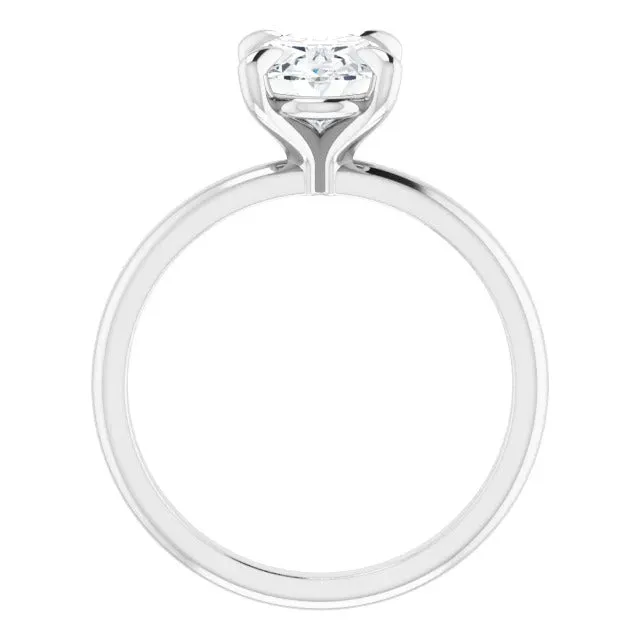 Oval Moissanite Solitaire Engagement Ring