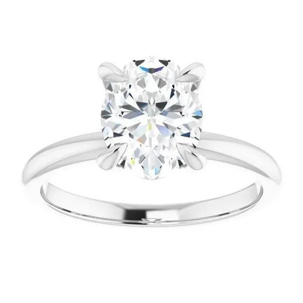 Oval Moissanite Solitaire Engagement Ring