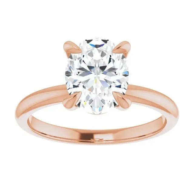 Oval Moissanite Solitaire Engagement Ring
