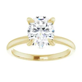 Oval Moissanite Solitaire Engagement Ring