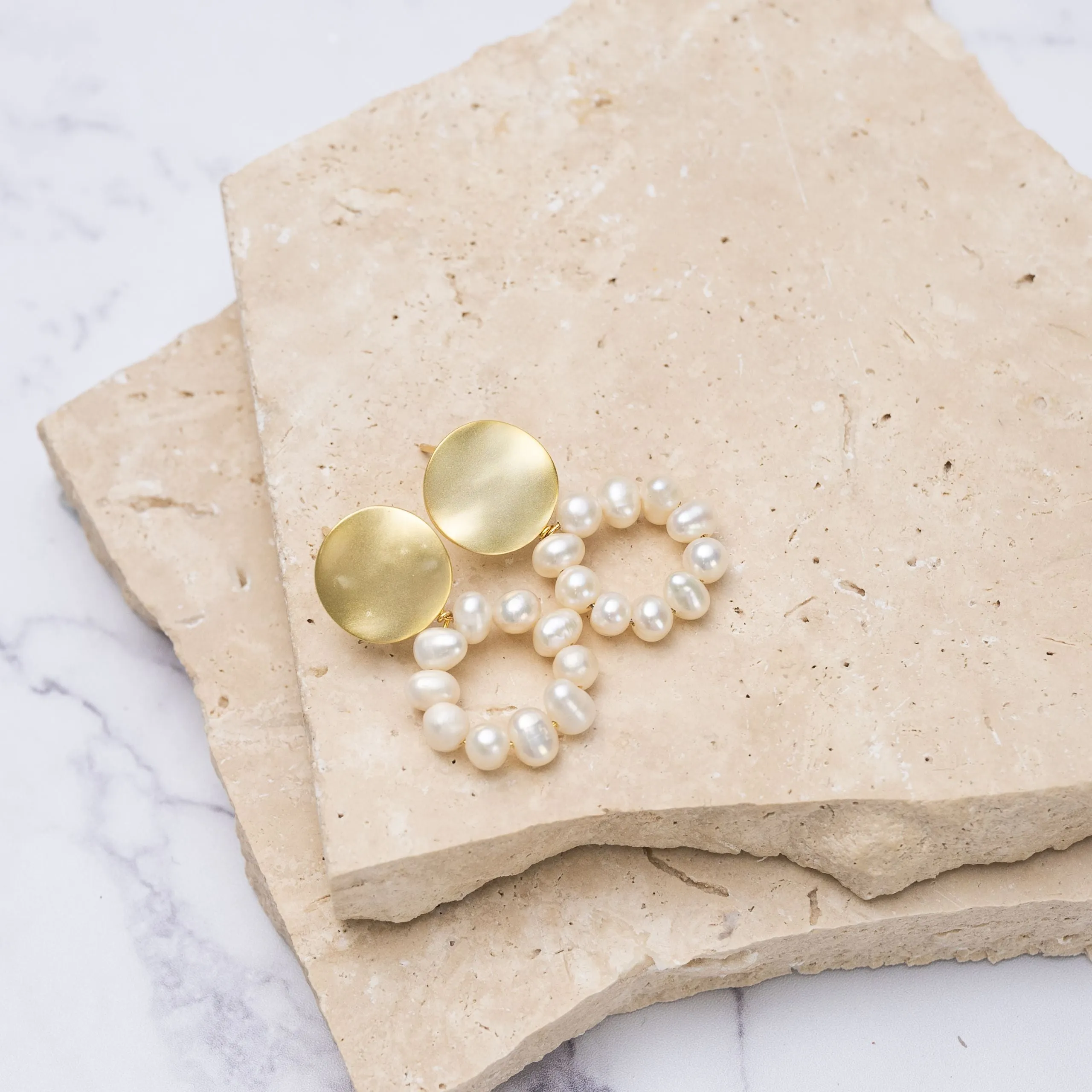 Parys 14k gold plated vermeil pearl earrings