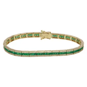 Pave and Gemstones Tennis Bracelet