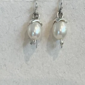 Pearl acorn earrings