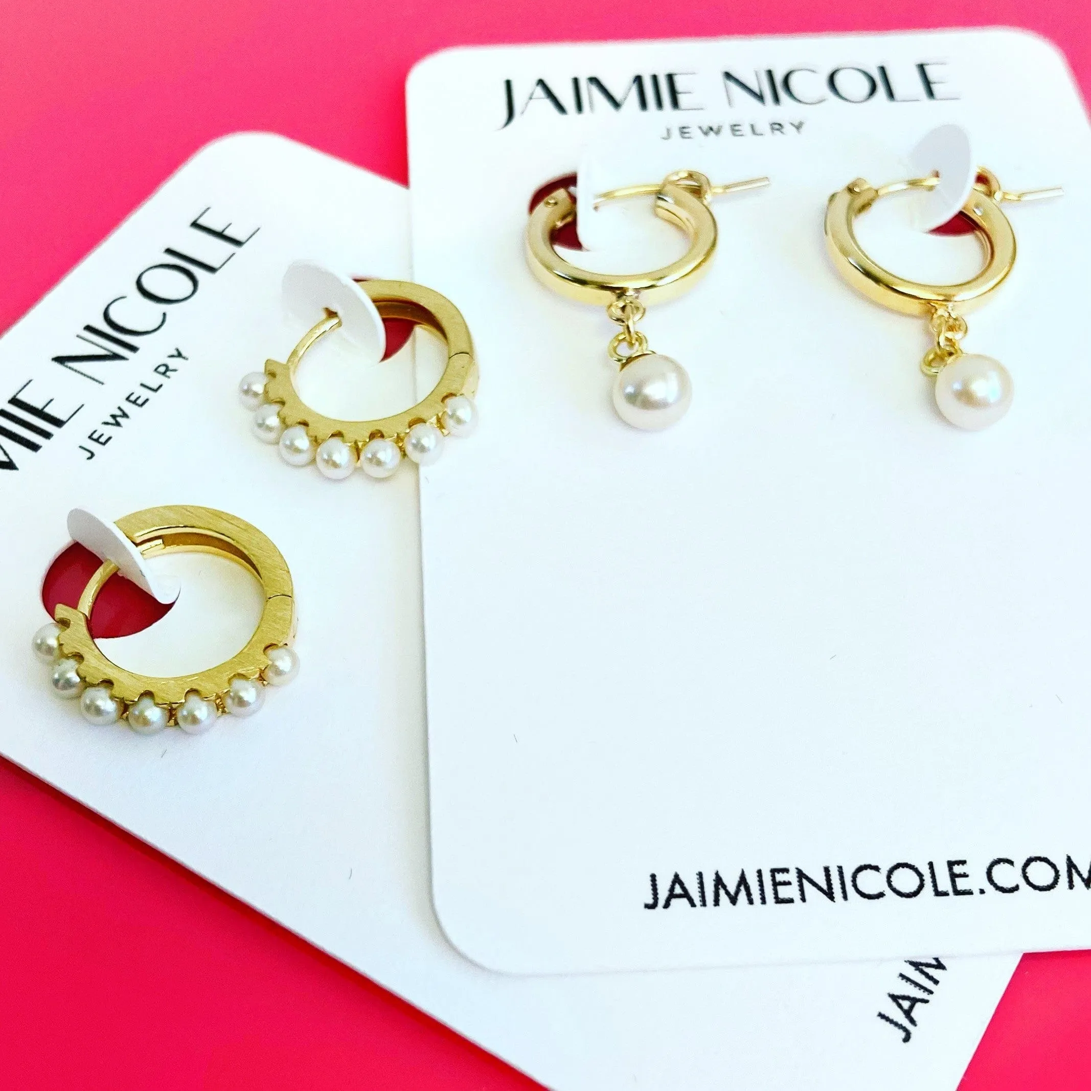 Pearl Candy | Huggie Hoop Earrings