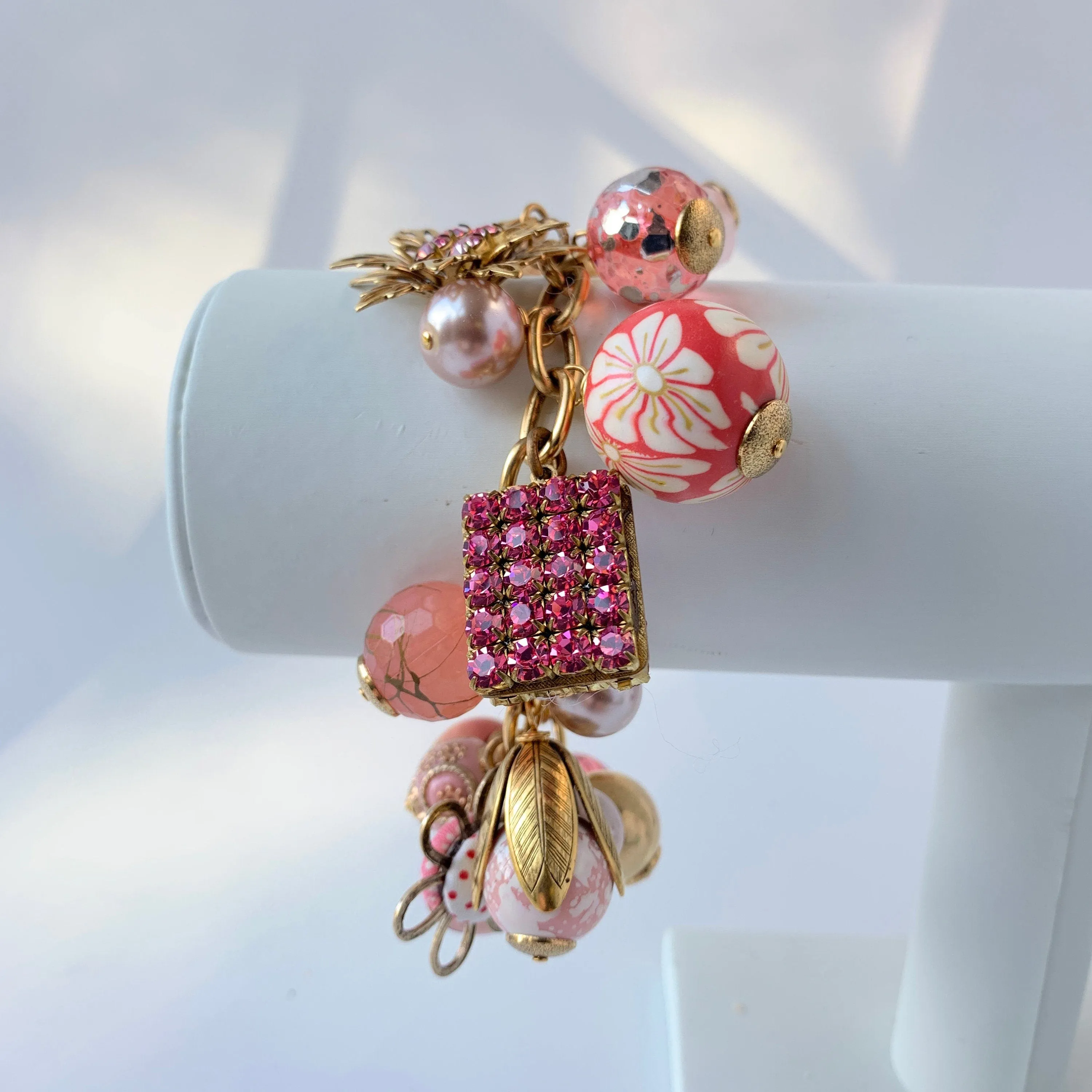Pink Bauble Charm Bracelet