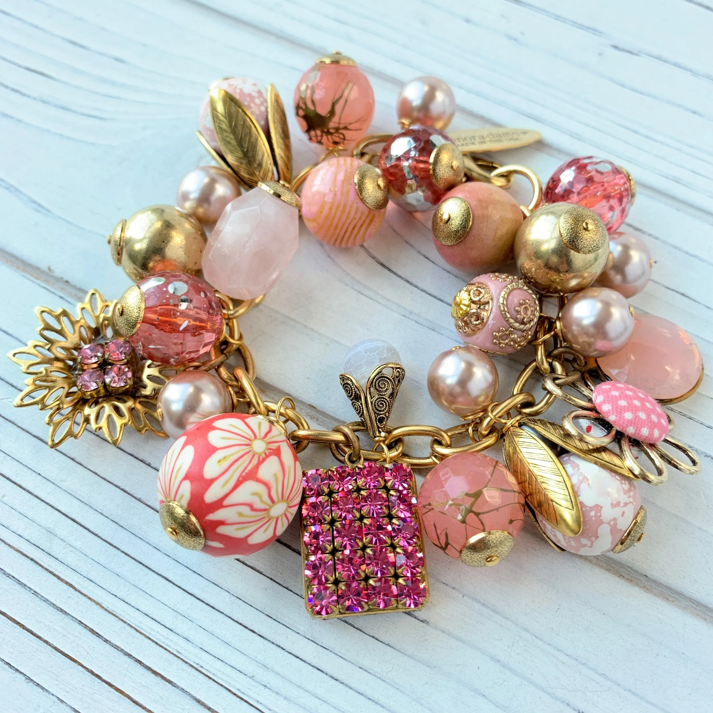 Pink Bauble Charm Bracelet