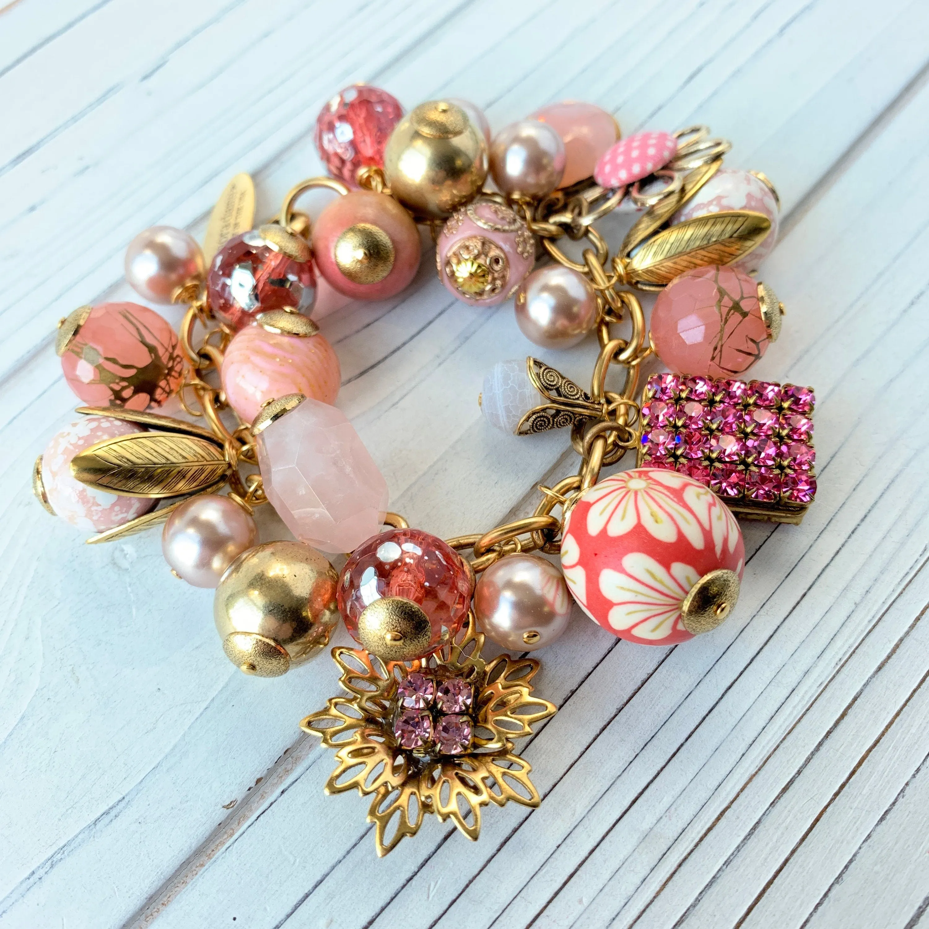 Pink Bauble Charm Bracelet