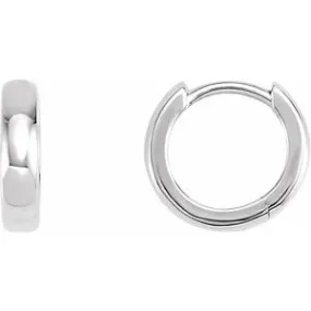Platinum 11.5 mm Hoop Earrings