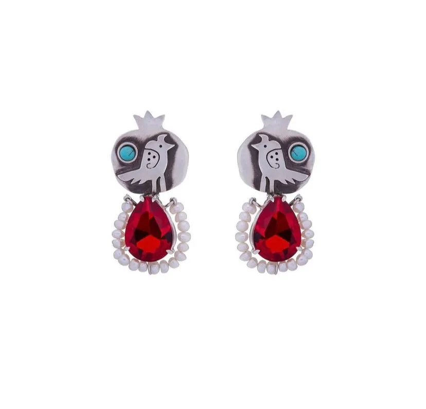 Pomegranate & Bird w/Crystal Drop