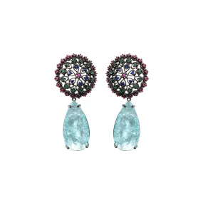 Pre Order:  Floral Stud Base Zircon Earrings