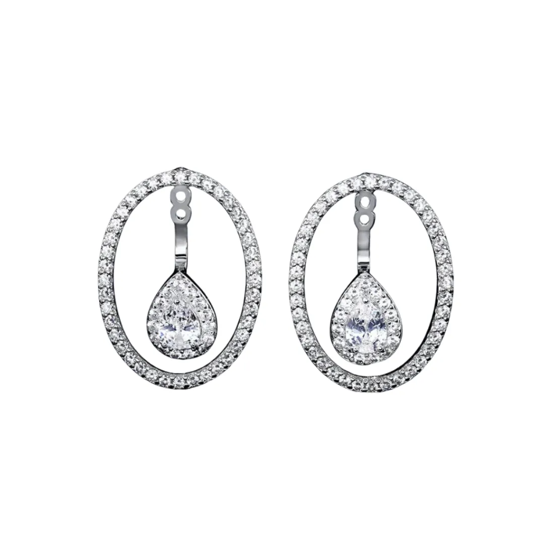 Pre Order:  Round Zircon Water Drop Earrings