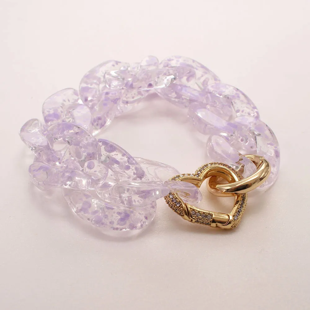 Pre Order:  Zircon Charm Link Resin Bracelet