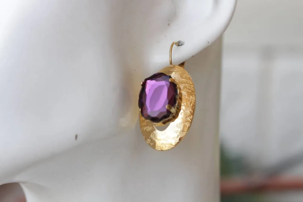 PURPLE ORIENTAL EARRINGS