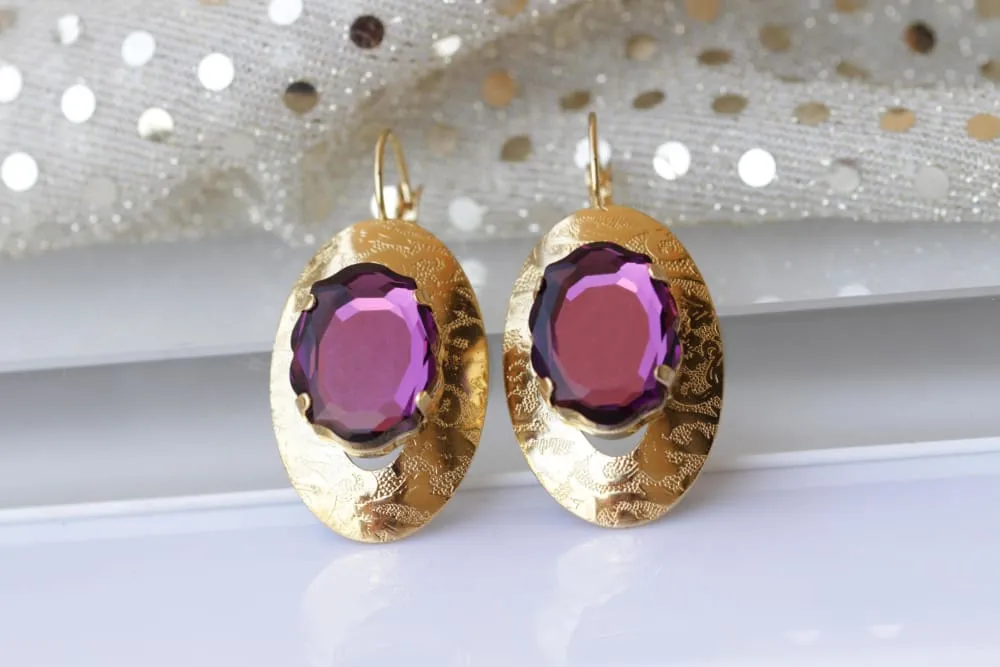 PURPLE ORIENTAL EARRINGS