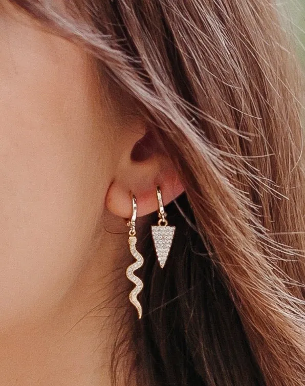 Pyramid Huggie Earrings