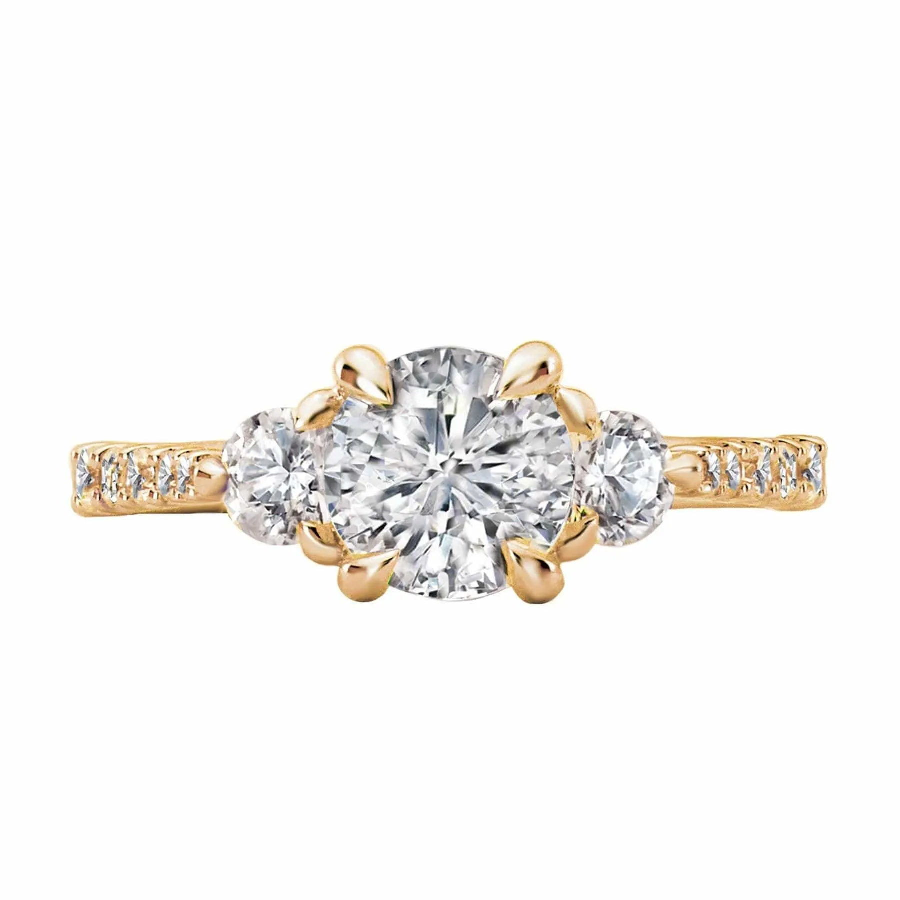 "The Raleigh" Three Stone Semi-Mount Diamond Ring