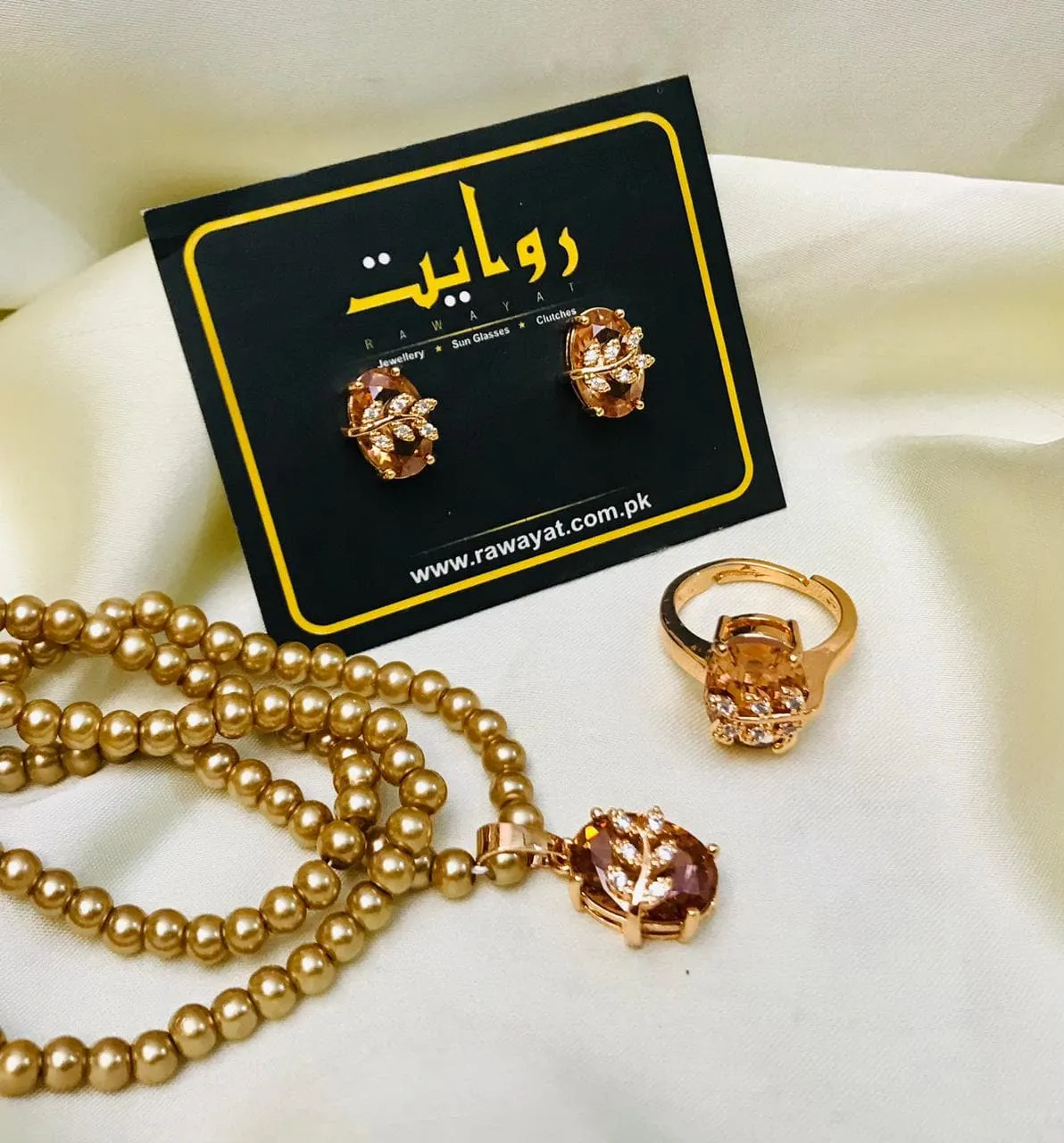 Rawayat Zircon Mala Set-02 (Golden)