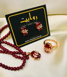 Rawayat Zircon Mala Set-02 (Maroon)