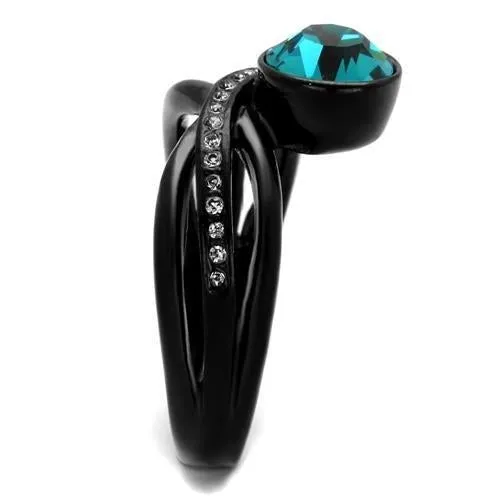 Ring Top GRD Crystal Blue Zircon TK2488 for Women Style Stainless