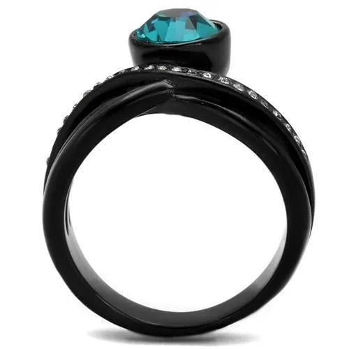 Ring Top GRD Crystal Blue Zircon TK2488 for Women Style Stainless