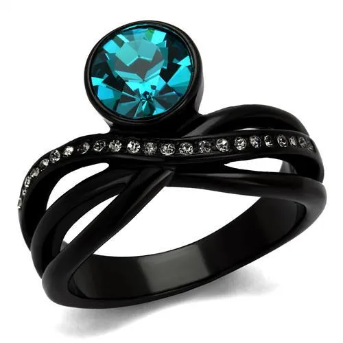 Ring Top GRD Crystal Blue Zircon TK2488 for Women Style Stainless