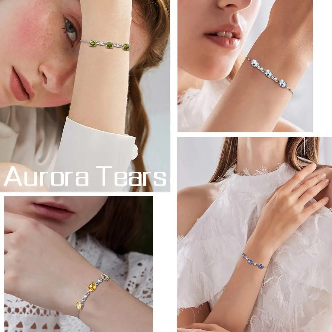 Round Birthstone December Tanzanite Bracelet Women Girls Jewelry Birthday Gift Sterling Silver