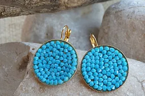 Round drop earrings