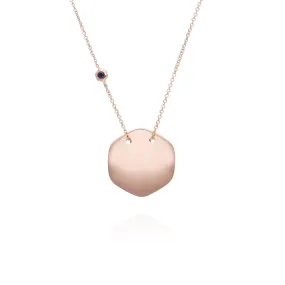 Saphir Gravur Halskette in Rose Vergoldetem Sterling Silber