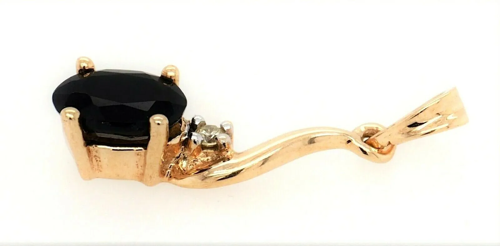 Sapphire & Diamond 9ct Yellow Gold Pendant Fine Jewellery Gemstone Necklace