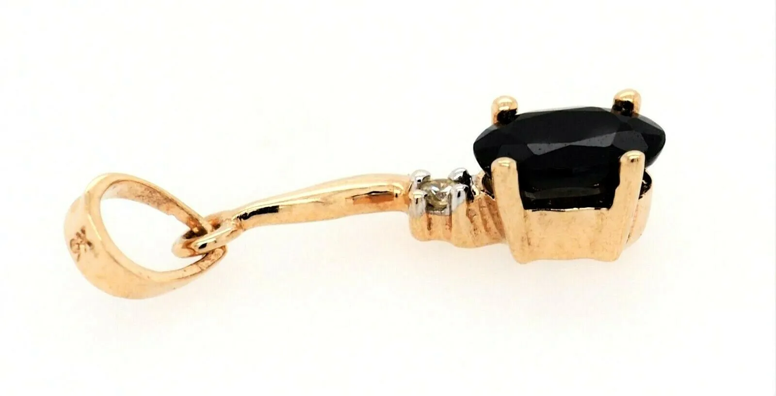 Sapphire & Diamond 9ct Yellow Gold Pendant Fine Jewellery Gemstone Necklace
