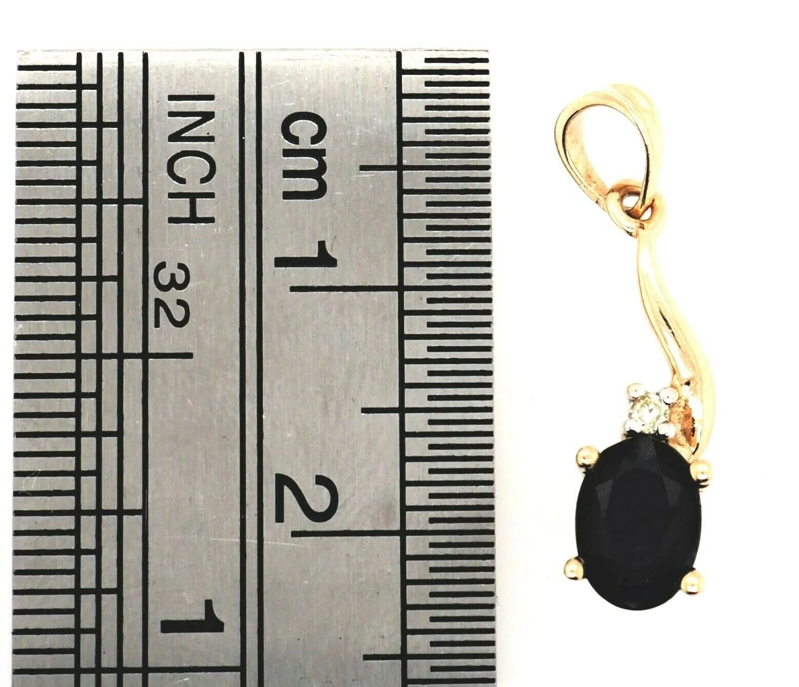 Sapphire & Diamond 9ct Yellow Gold Pendant Fine Jewellery Gemstone Necklace