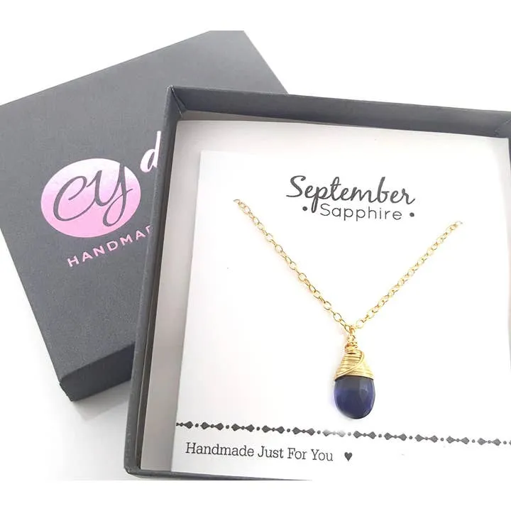 September Birthstone Briolette Necklace