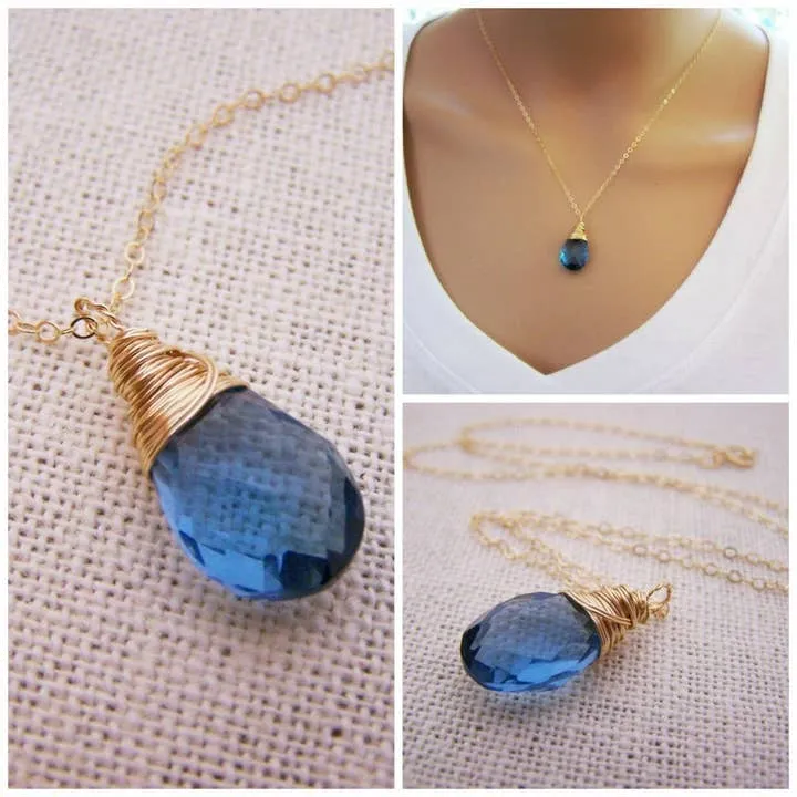September Birthstone Briolette Necklace