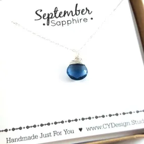 September Birthstone Briolette Necklace