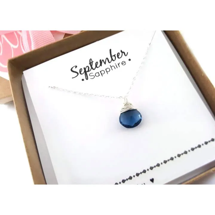 September Birthstone Briolette Necklace