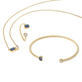 September Sapphire Birthstone Gift Set - Yellow Gold