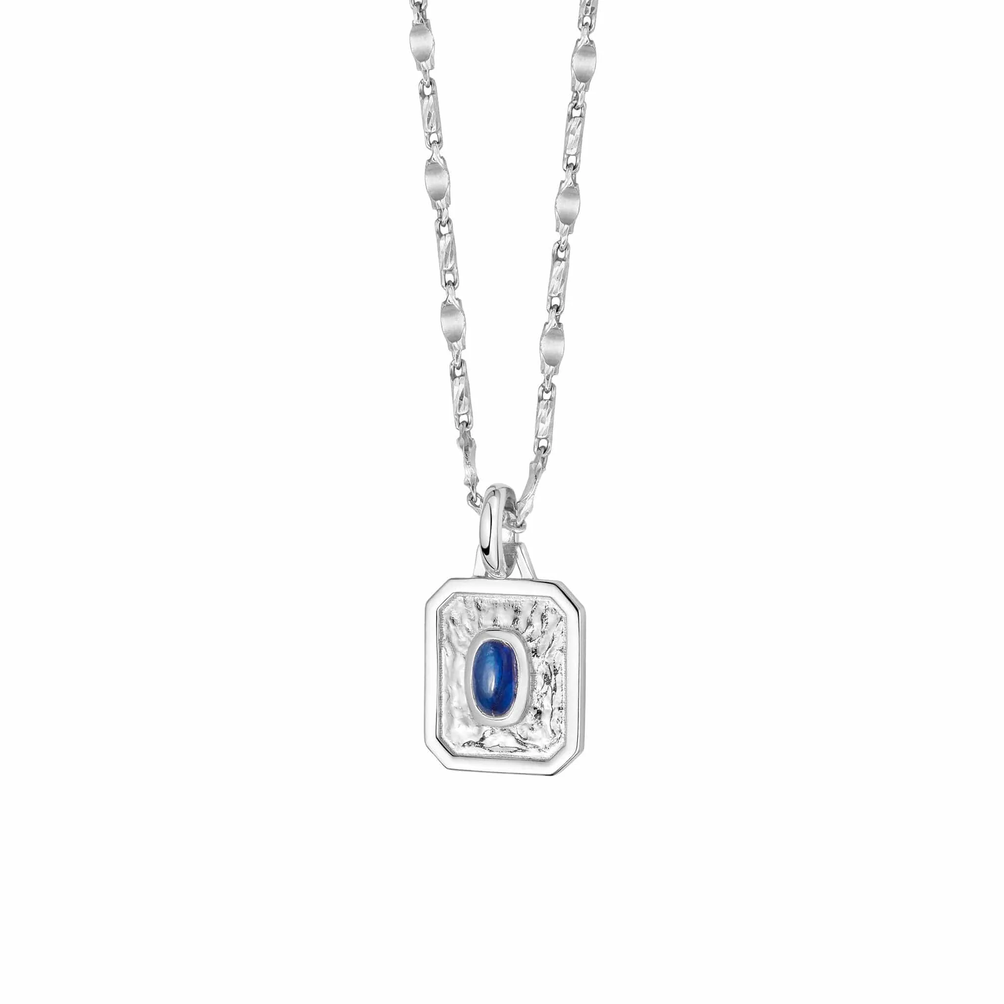 September Sapphire Birthstone Necklace Sterling Silver