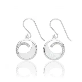 Silver & Co Mother of Pearl Cubic Zirconia Earrings SEG0087