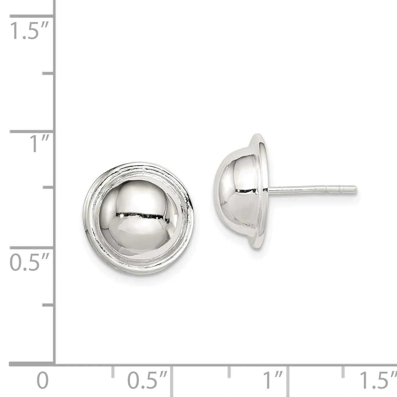 Silver Circle With Outer Ring Post Earrings