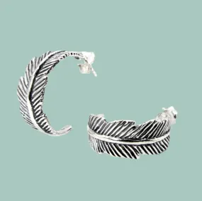 Silver hoop earrings small Israeli jewelry