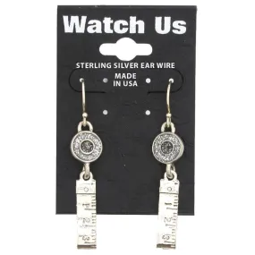 Silver Measuring Tape Earrings